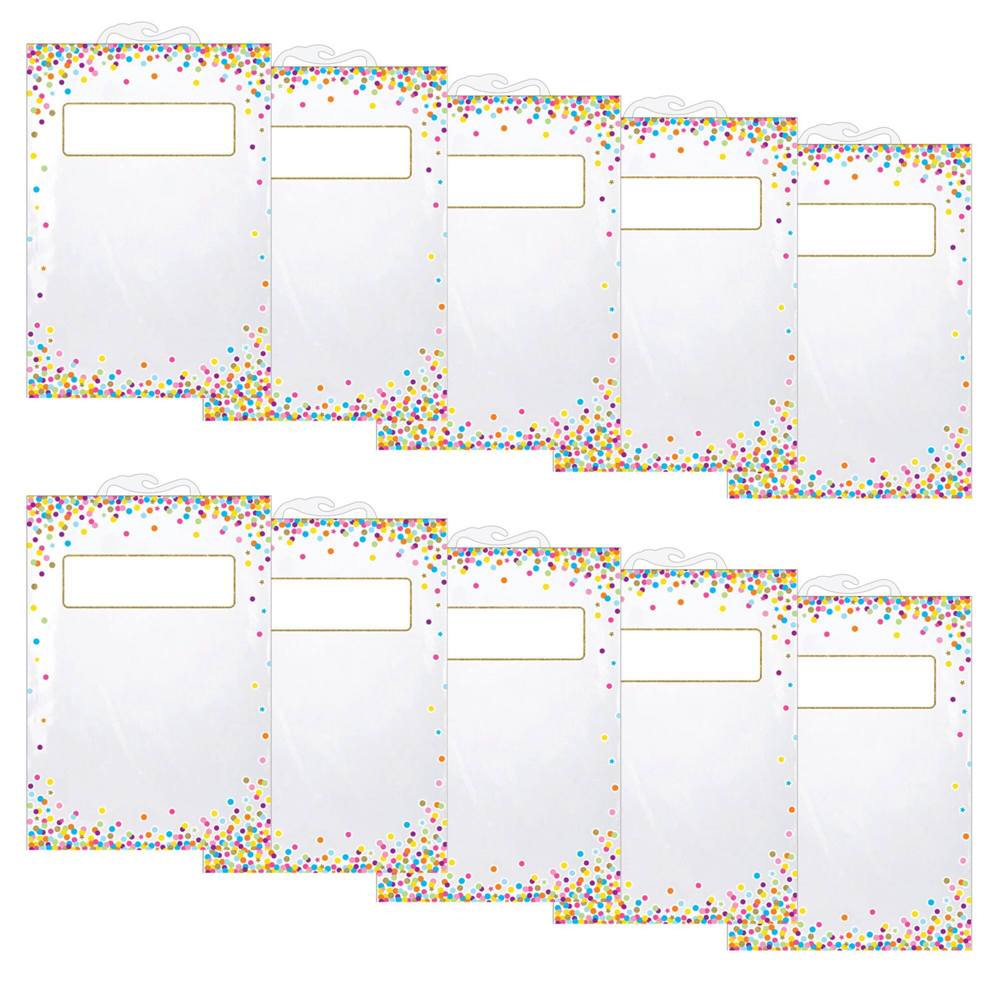 Ashley Productions Hanging Confetti Pattern Storage/Book Bag, 2 Packs of 5